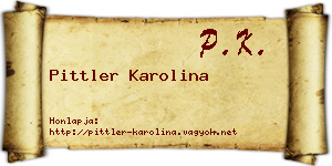 Pittler Karolina névjegykártya